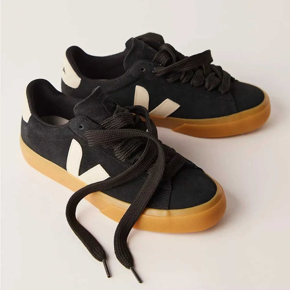 New Veja Campo Bold Sneakers Black Pierre Free People - Picture 1 of 7